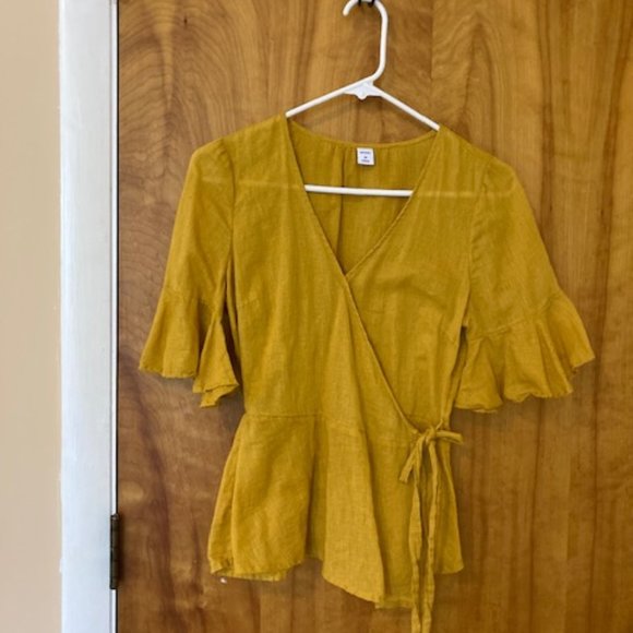 Old Navy Tops - Yellow Wrap Top--Old Navy (3 for $12)